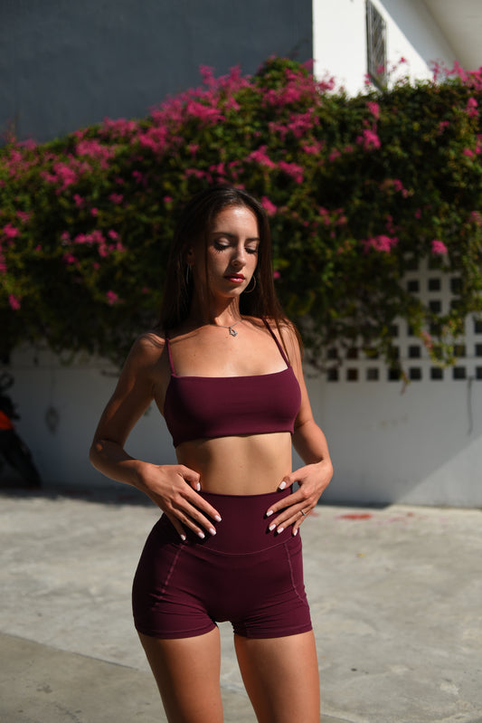 Mika Crop Bra / Burgundy