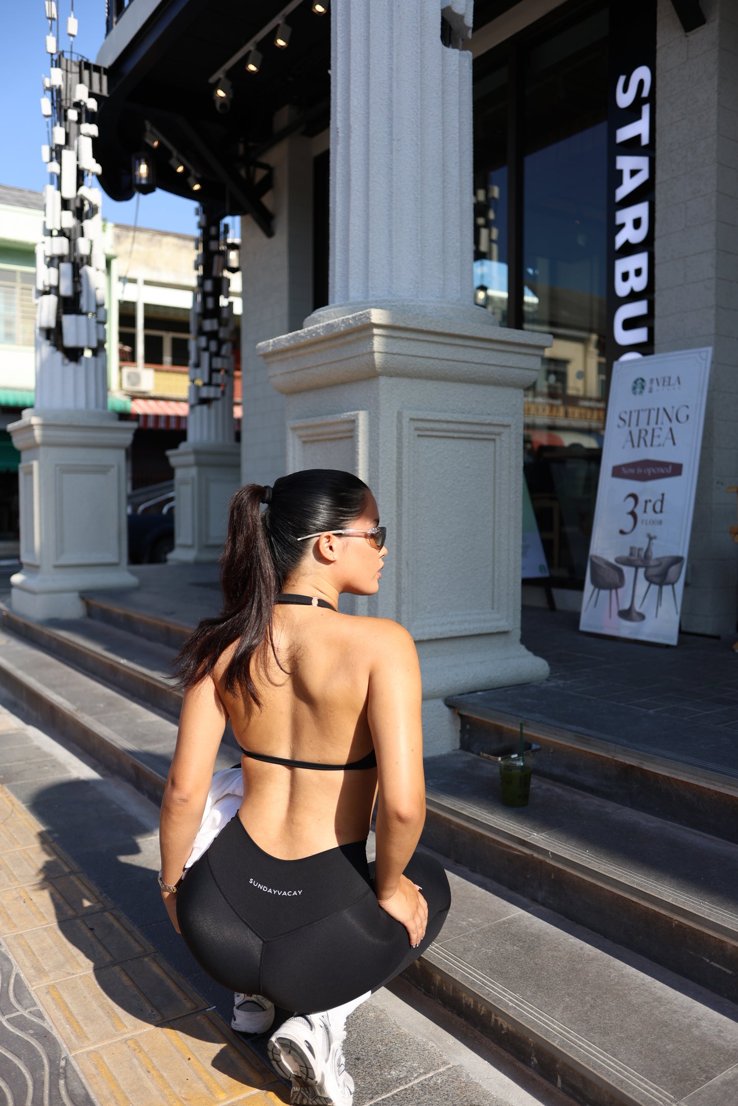 Race halter bra / Black