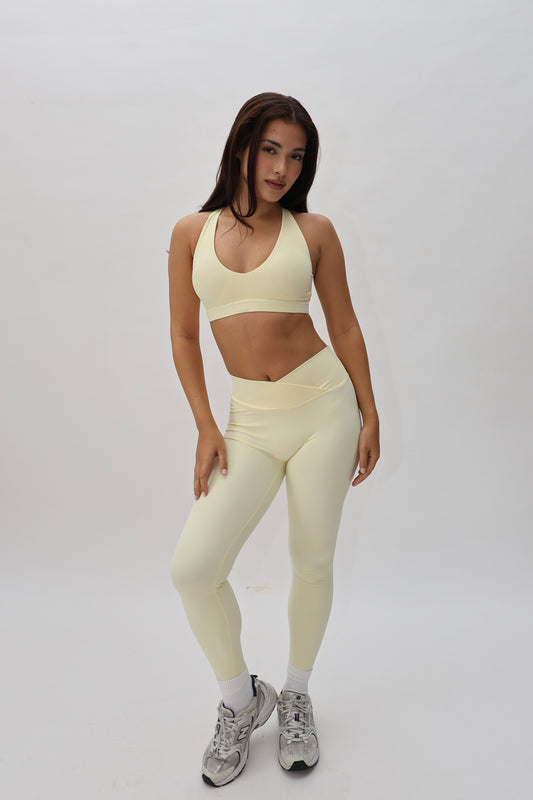 V Cross Pants - Lemon