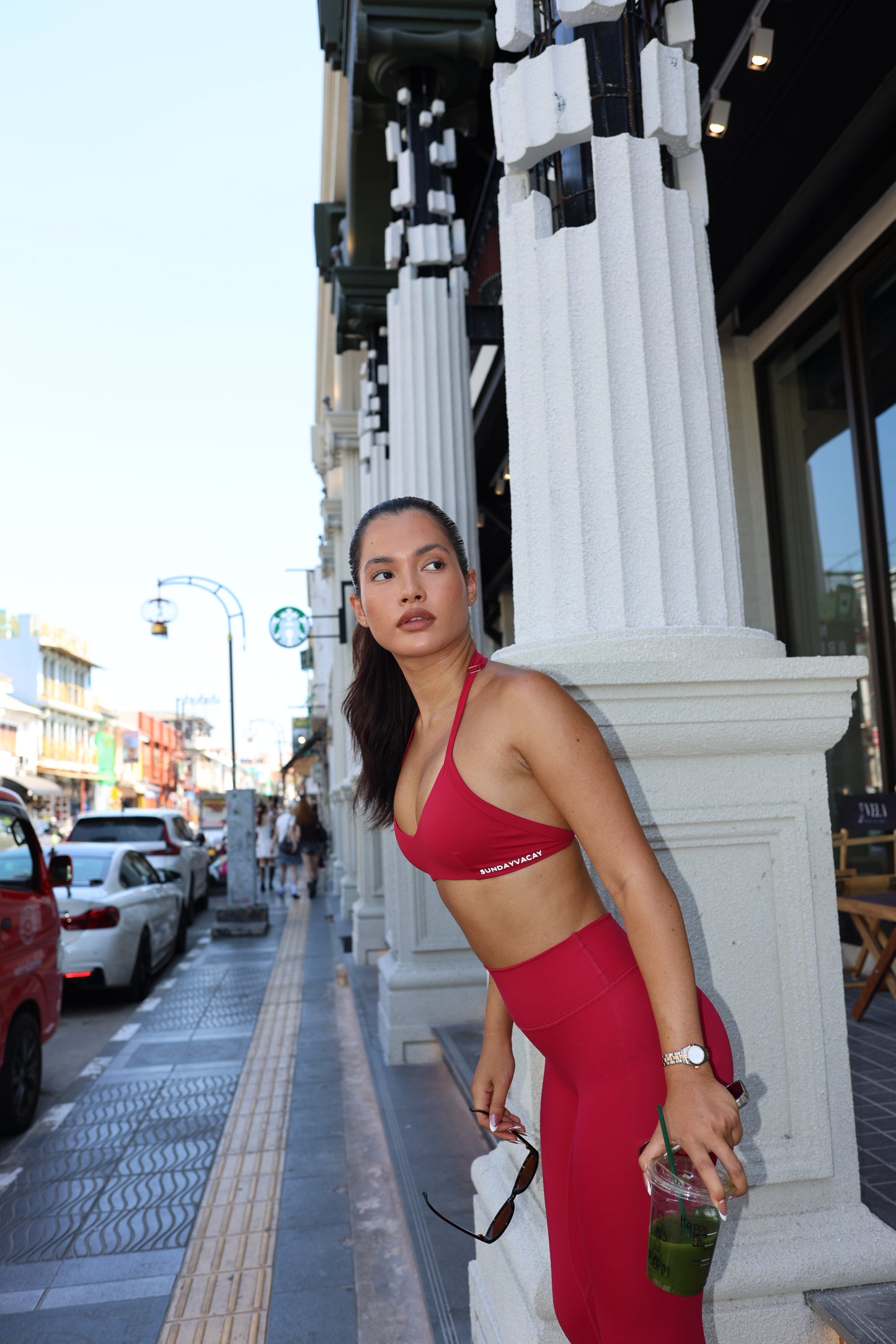 Race halter bra / Red