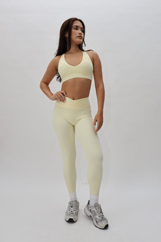 V Cross Pants - Lemon