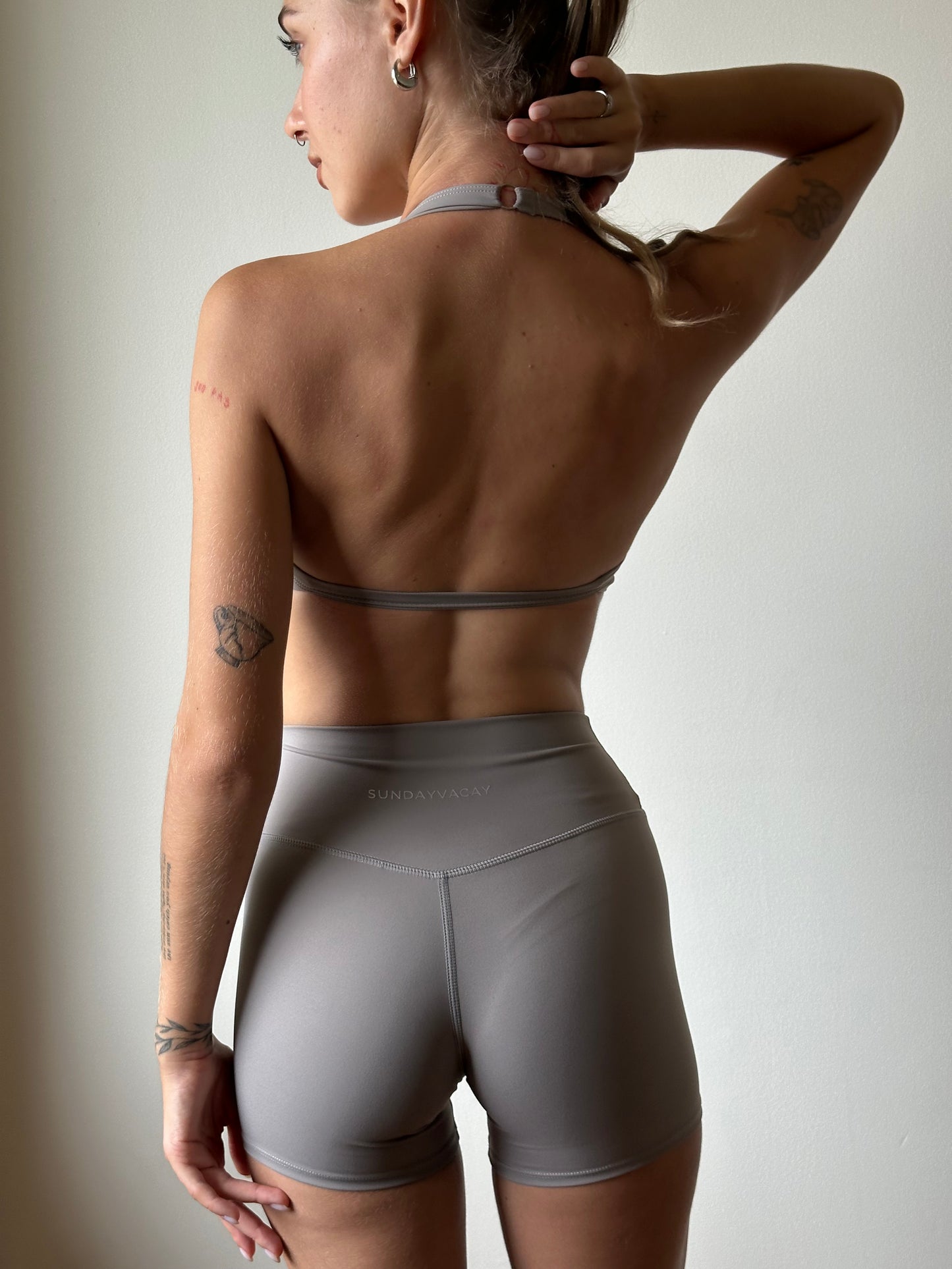 Race halter bra / Nude Grey