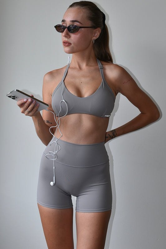 Race halter bra / Nude Grey