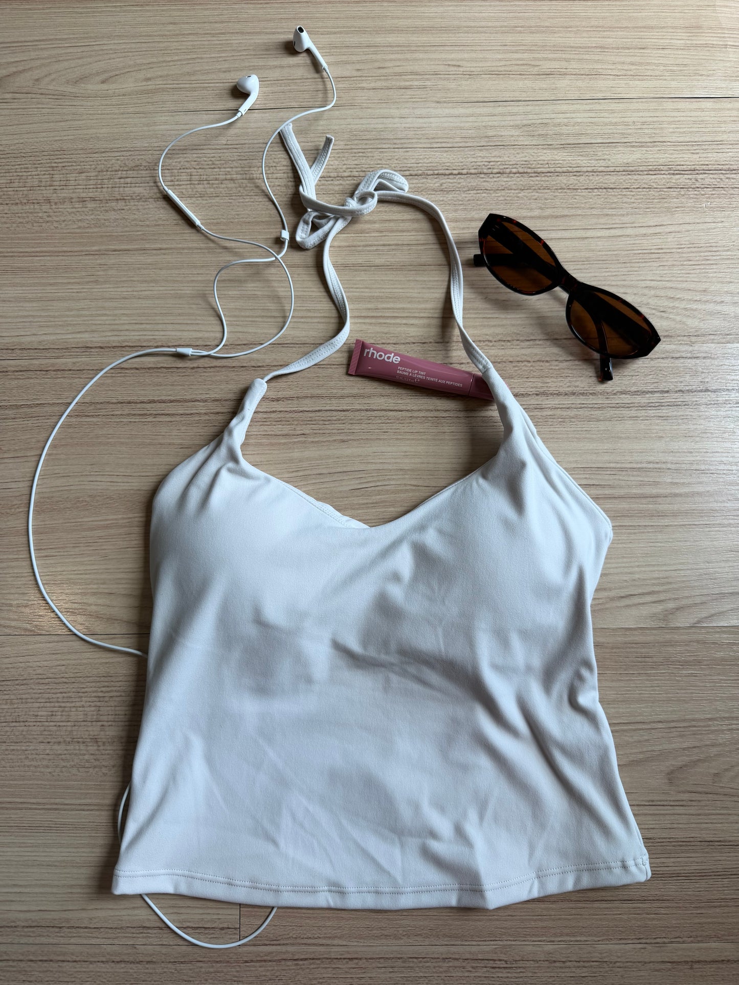 Muse Tie Halter Tank - Offwhite